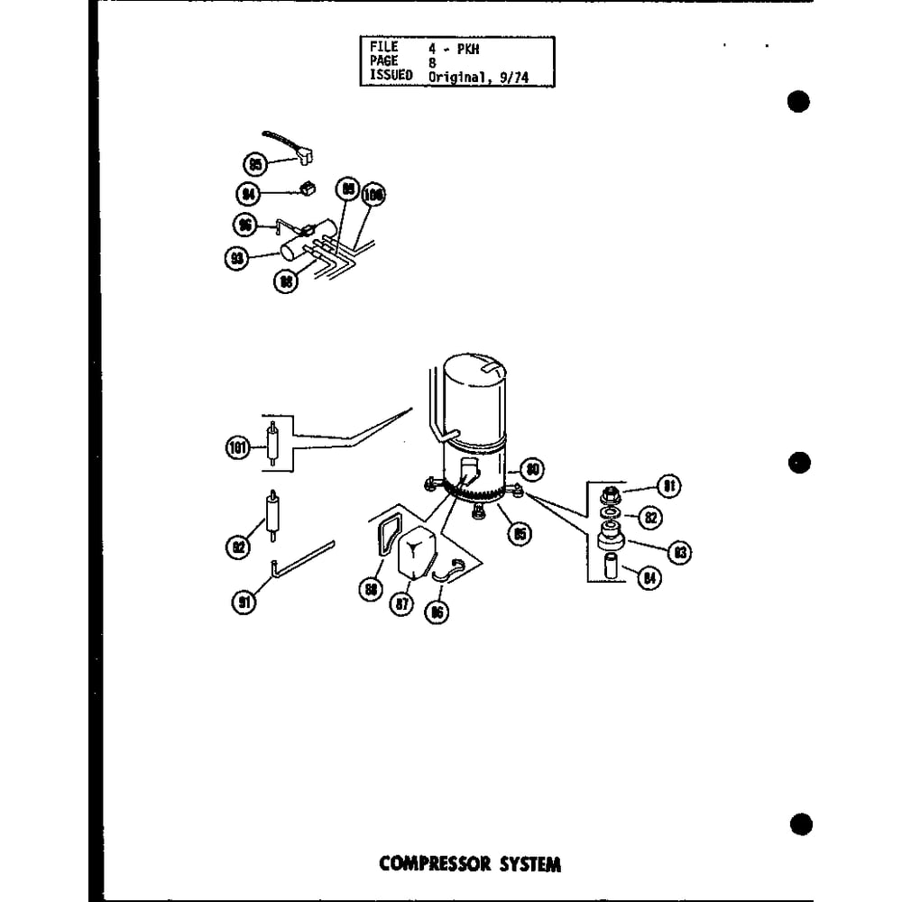 Compressor System 2 Diagram and Parts List for D54475-1 P54475-1C Amana Air Conditioner