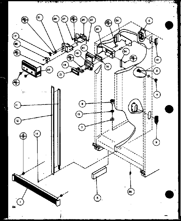 Refrigerator/freezer Controls And Cabinet Parts Diagram and Parts List for SZI20ML-P1120101WL  Amana Refrigerator
