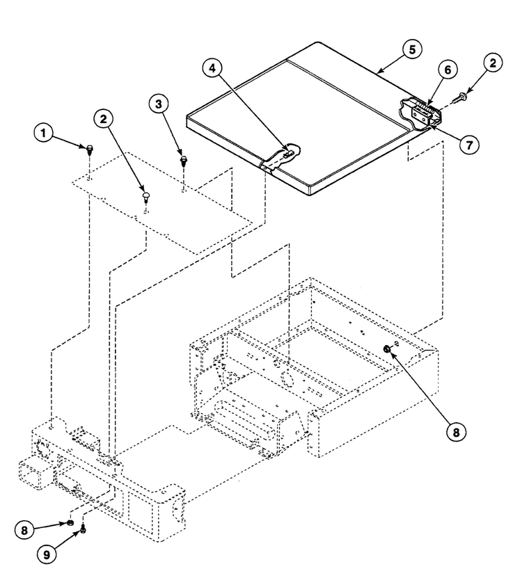 Cabinet Top Diagram and Parts List for SSG119WF  Speed Queen Dryer