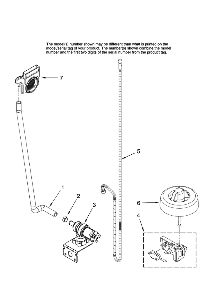 Fill And Overfill Parts Diagram and Parts List for JDB1080AWB41  Jenn-Air Dishwasher