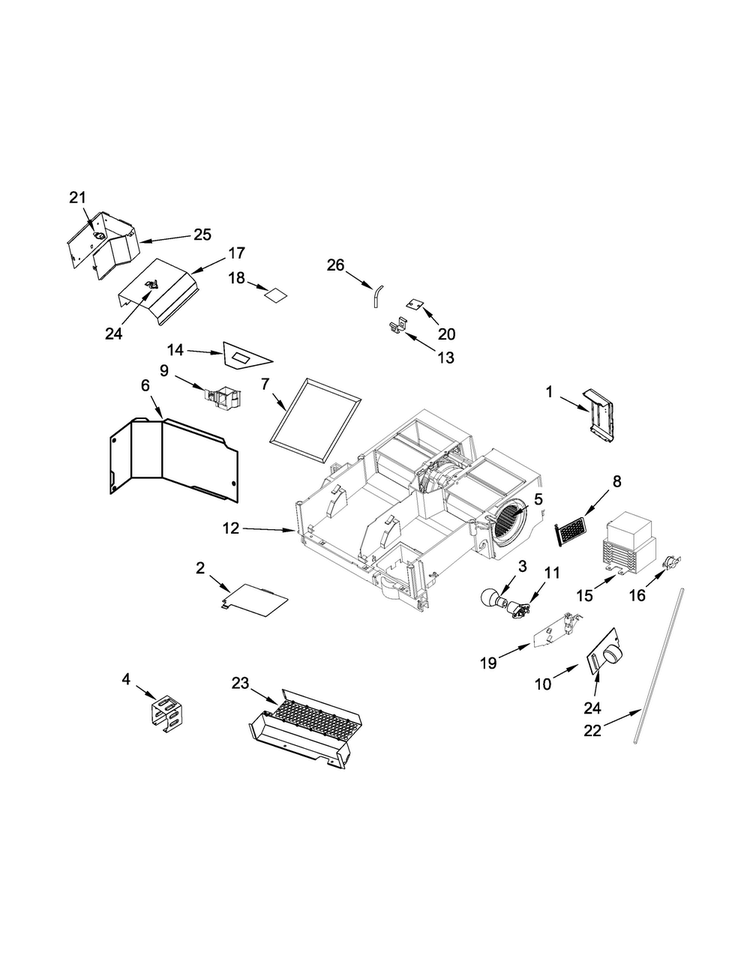 Air Flow Parts Diagram and Parts List for MMV6190DE0  Maytag Microwave