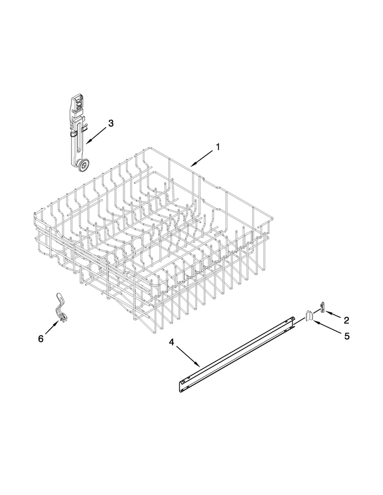 Upper Rack And Track Parts Diagram and Parts List for MDBH949PAM4  Maytag Dishwasher