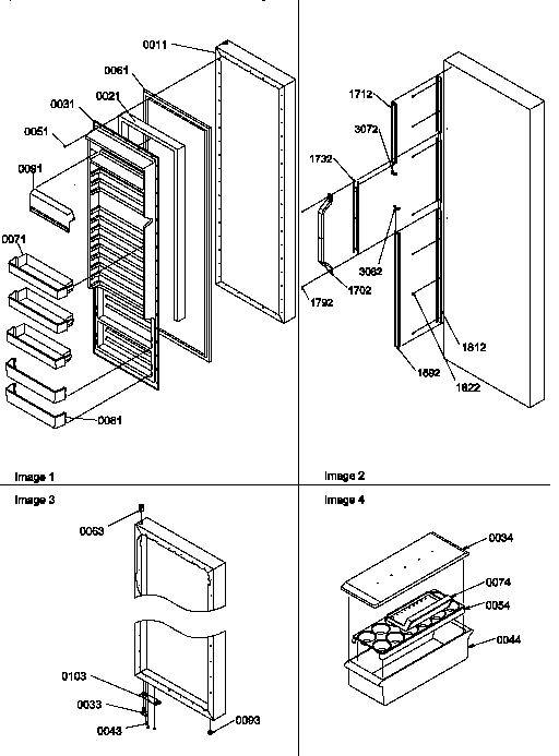 Refrigerator Door And Accessories Diagram and Parts List for SSD21SL-P1193908WL  Amana Refrigerator