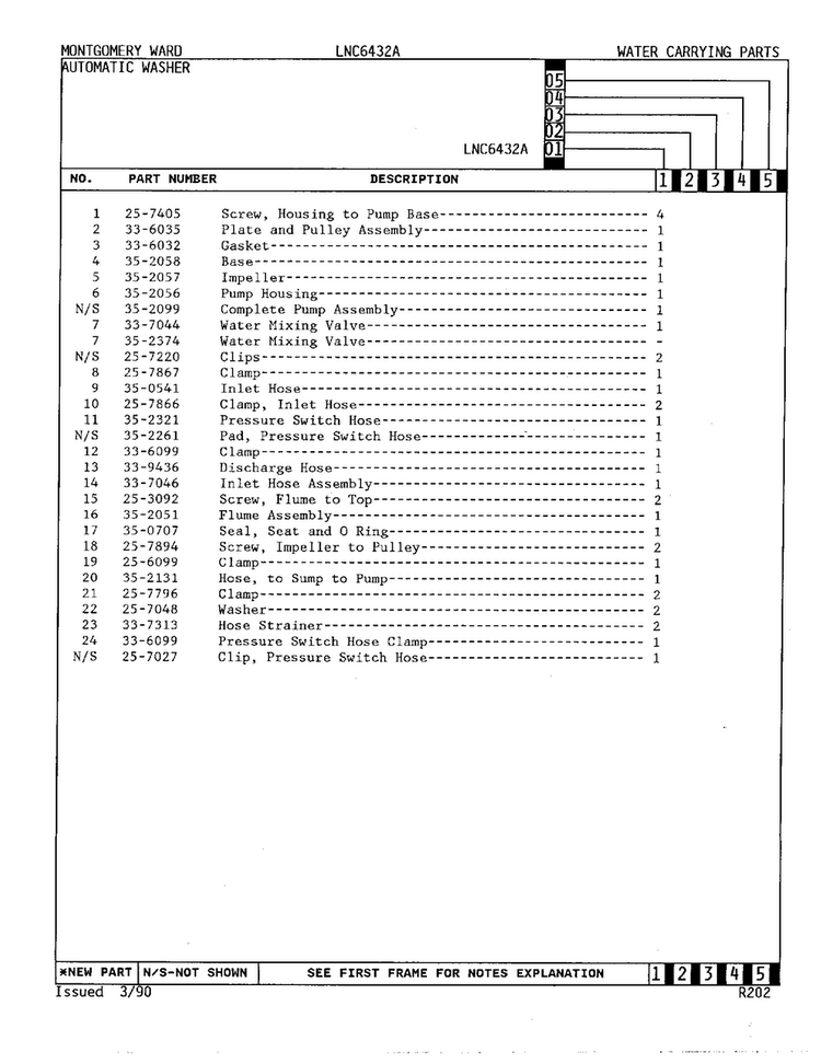 Water Carrying Parts Page 2 Diagram and Parts List for 6432A  Norge Washer