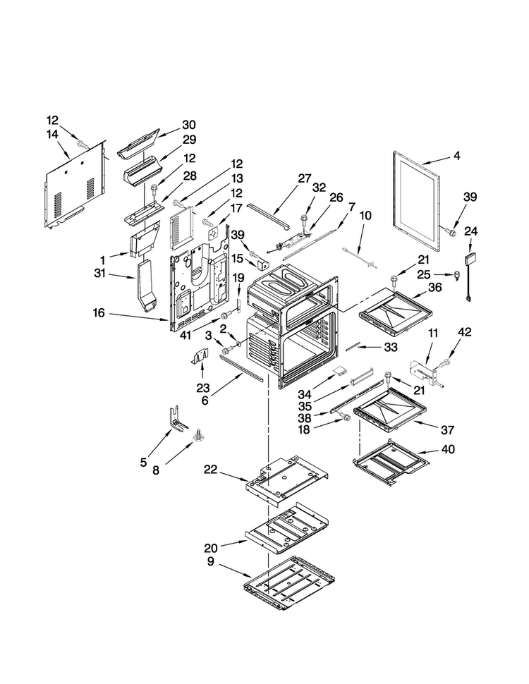 Chassis Parts Diagram and Parts List for MGR6775BDQ18  Maytag Range