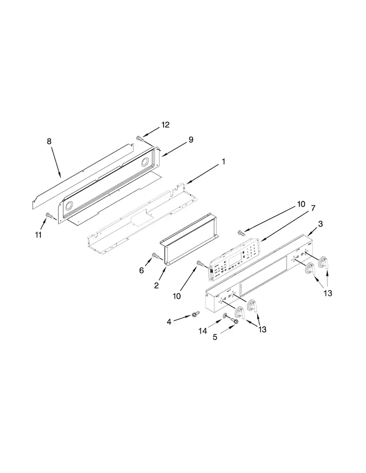 Control Panel Parts Diagram and Parts List for JDS9865BDP23  Jenn-Air Range