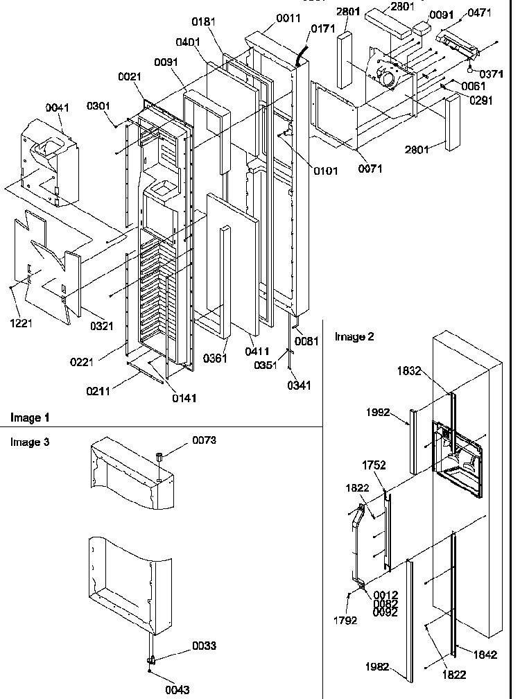 Freezer Door Diagram and Parts List for SSD522TW-P1313602WW  Amana Refrigerator