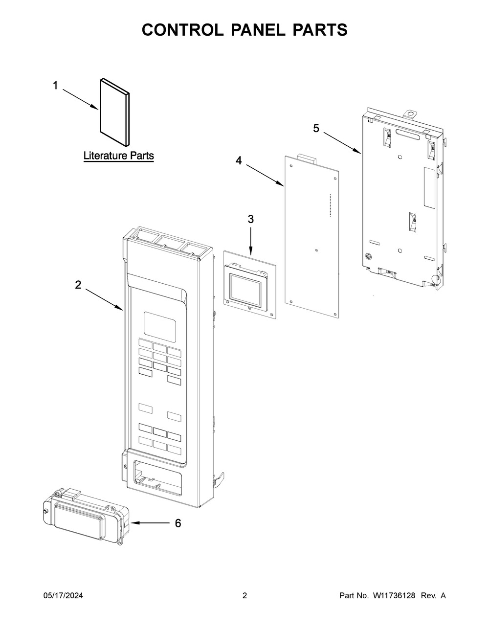 Control Panel Parts Diagram and Parts List for YMMV4207JB01  Maytag Microwave
