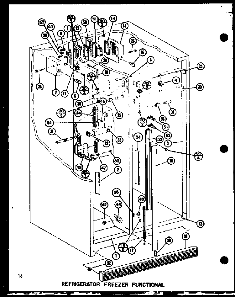 Refrigerator Freezer Functional Diagram and Parts List for SRI22GG-P7745511WG  Amana Refrigerator