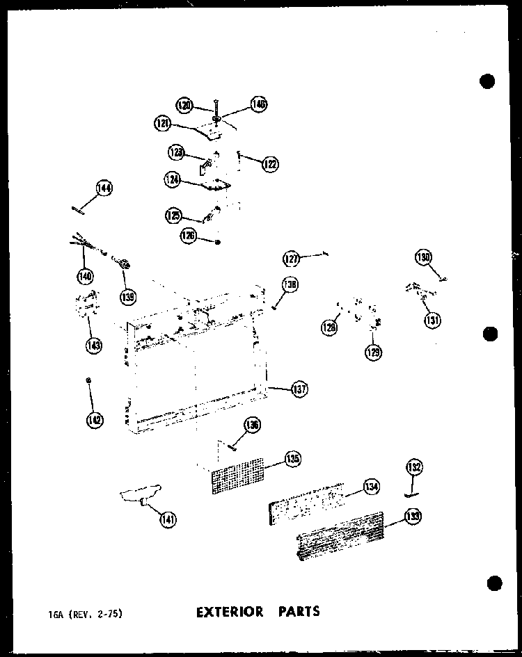 Exterior Parts Diagram and Parts List for RC-10PB P71304-2M Amana Microwave