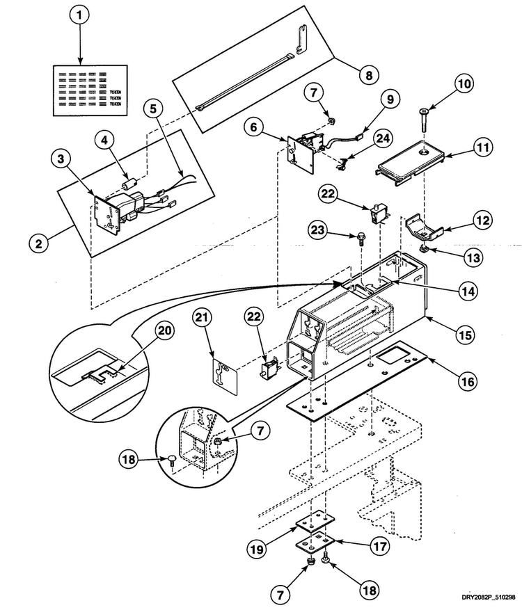 Meter Assy Diagram and Parts List for SDEB07QJ1500  Speed Queen Dryer