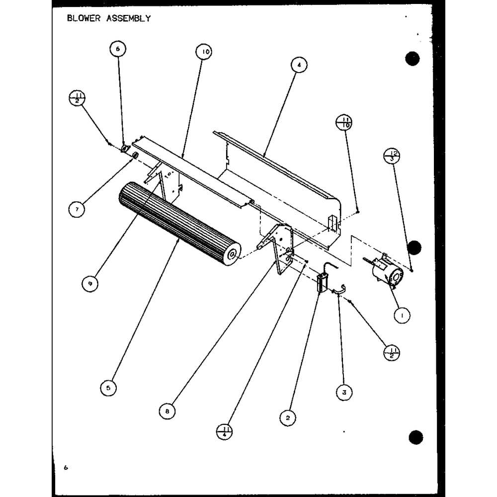 Blower Assembly 3 Diagram and Parts List for PTC12400EC P9872415R Amana Air Conditioner