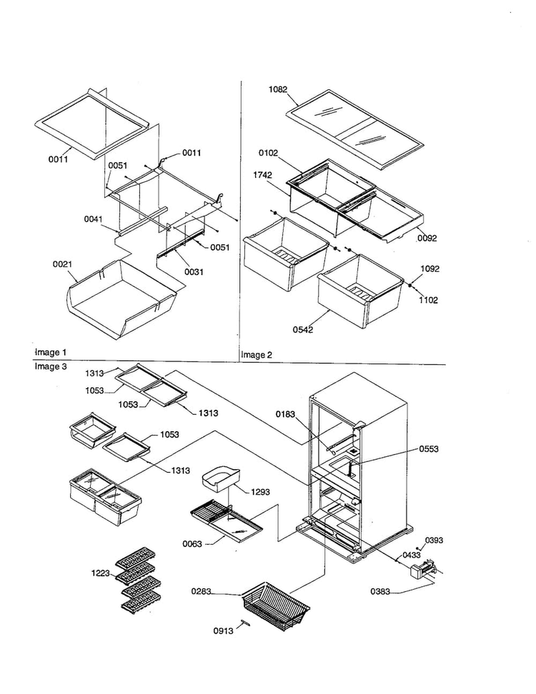 Shelving Diagram and Parts List for BRF20TE-P1199202WE  Amana Refrigerator
