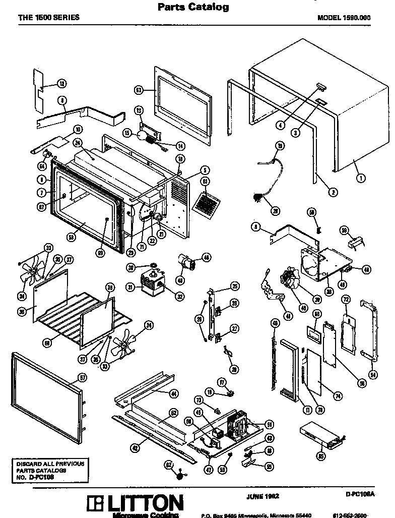 01 - Page 1 Diagram and Parts List for 1590000  Maytag Microwave