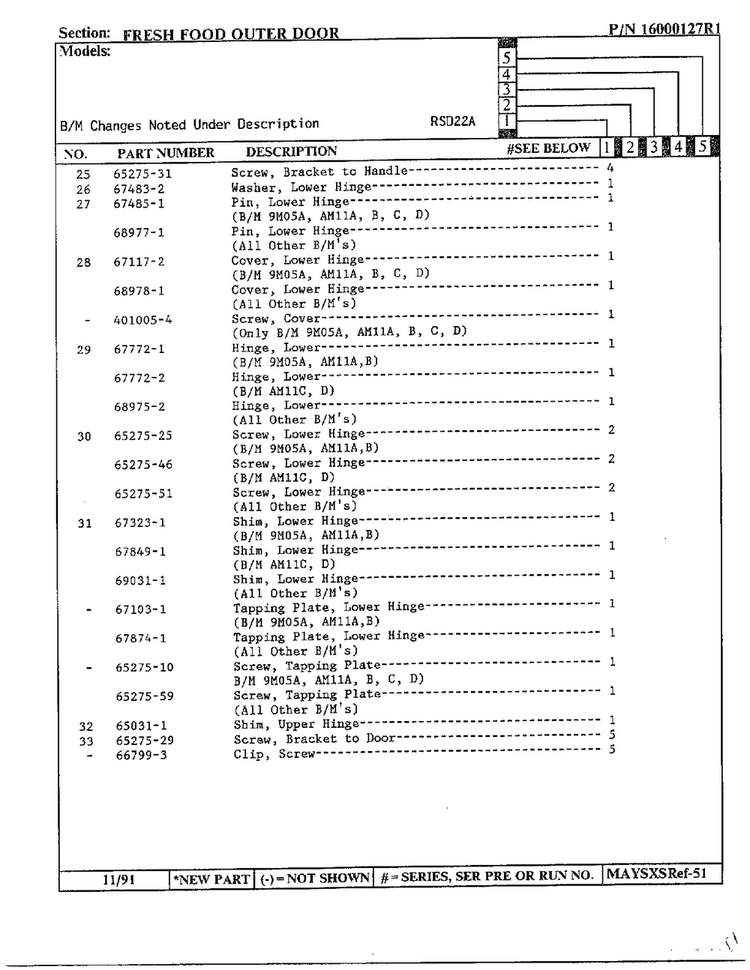 Fresh Food Outer Door Page 3 Diagram and Parts List for 22714  Maytag Refrigerator