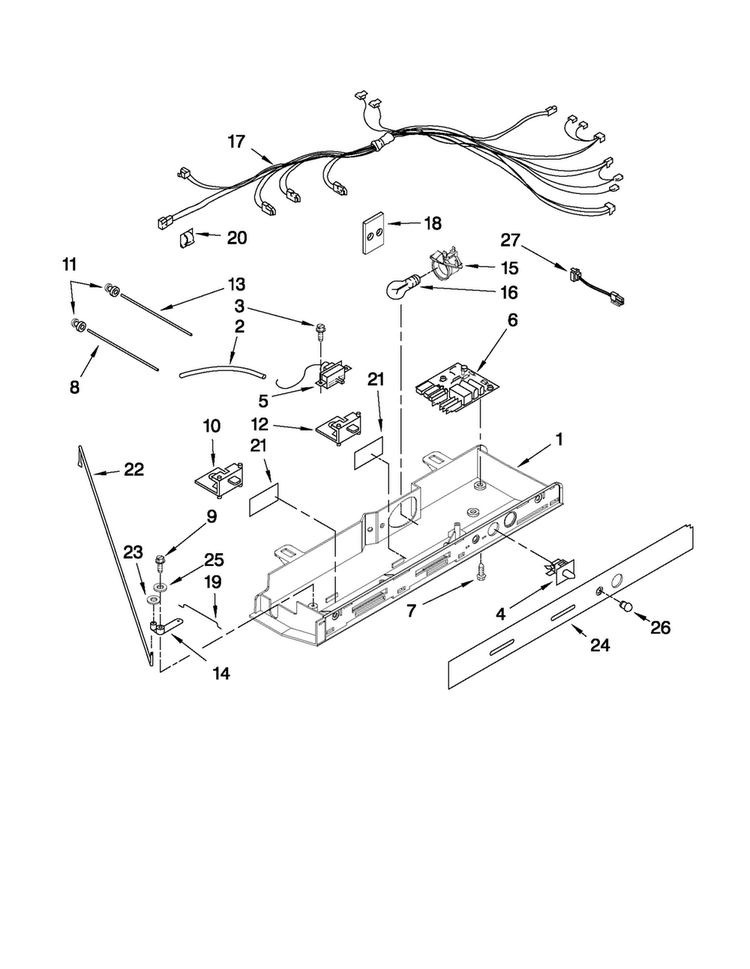 Control Parts Diagram and Parts List for MSD2273VES02  Maytag Refrigerator