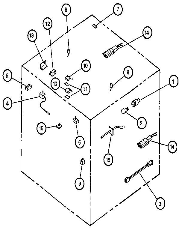 Electric Components Diagram and Parts List for RST378NW  Caloric Range