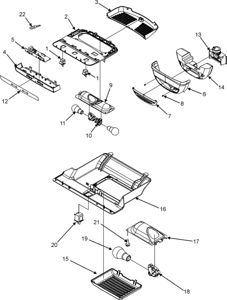 Controls Diagram and Parts List for AFD2535DEW0  Amana Refrigerator