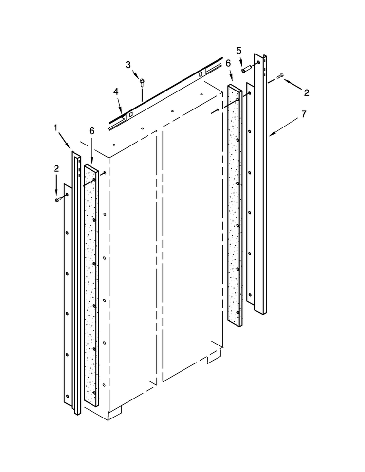 Cabinet Trim Parts Diagram and Parts List for JS42NXFXDE00  Jenn-Air Refrigerator