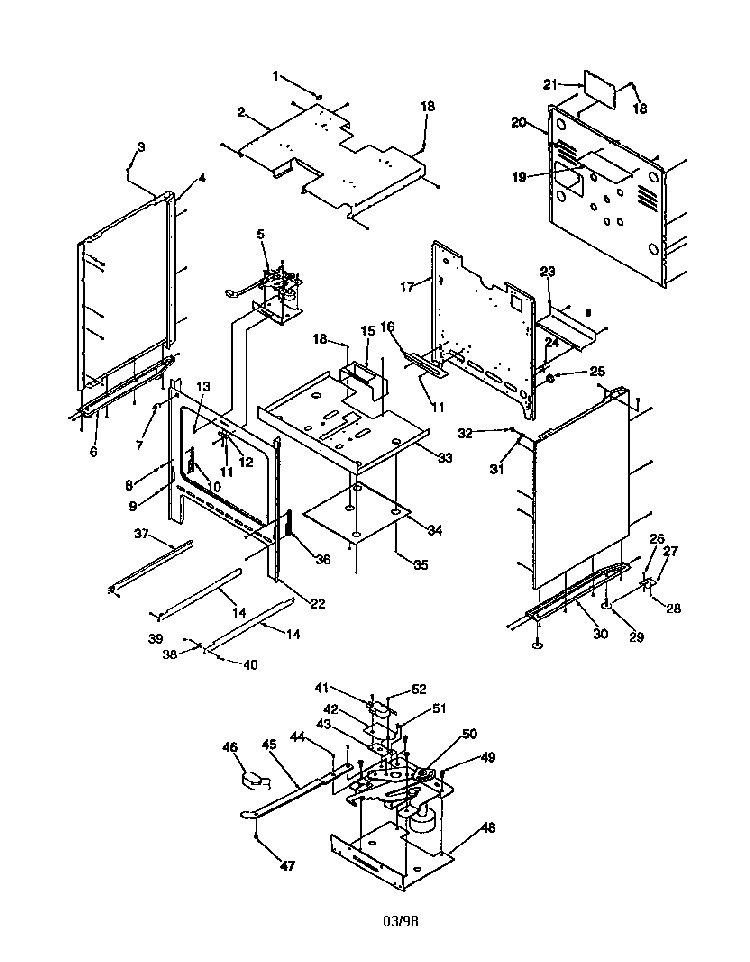 Cabinet Diagram and Parts List for ARG7301L-P1143330NL  Amana Range