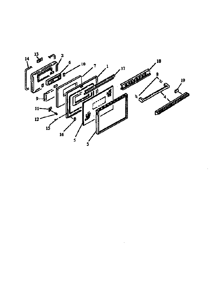 Oven Door Assy Diagram and Parts List for ARS636E-P1130623NE  Amana Range