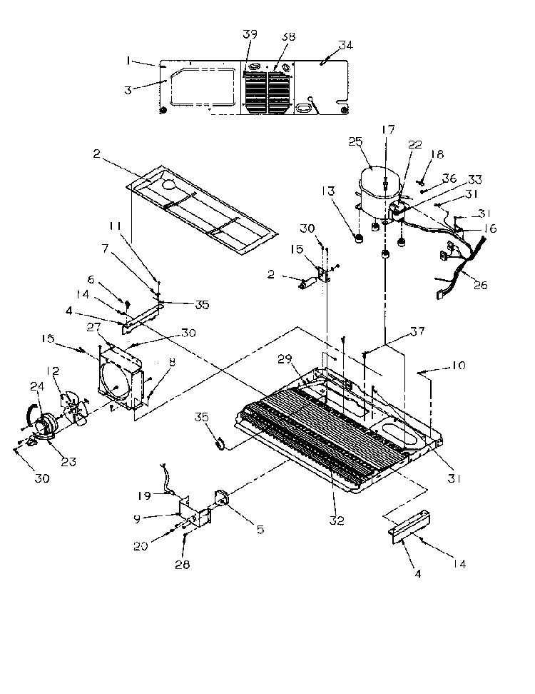 Machine Compartment Diagram and Parts List for SRD325S5W-P1199401WW  Amana Refrigerator