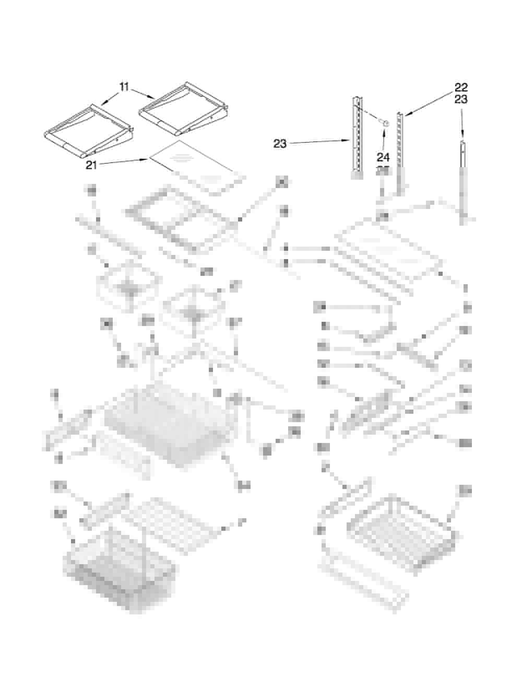 Shelf Parts Diagram and Parts List for JFC2089WEP2  Jenn-Air Refrigerator