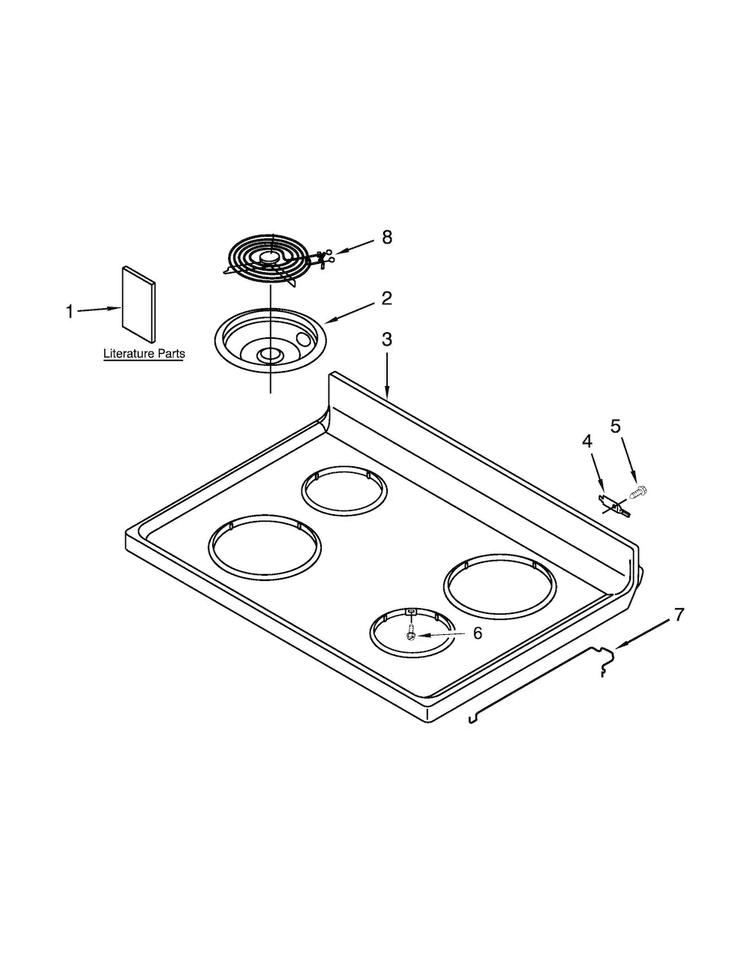 Cooktop Parts Diagram and Parts List for ACR3130BAW0  Amana Range