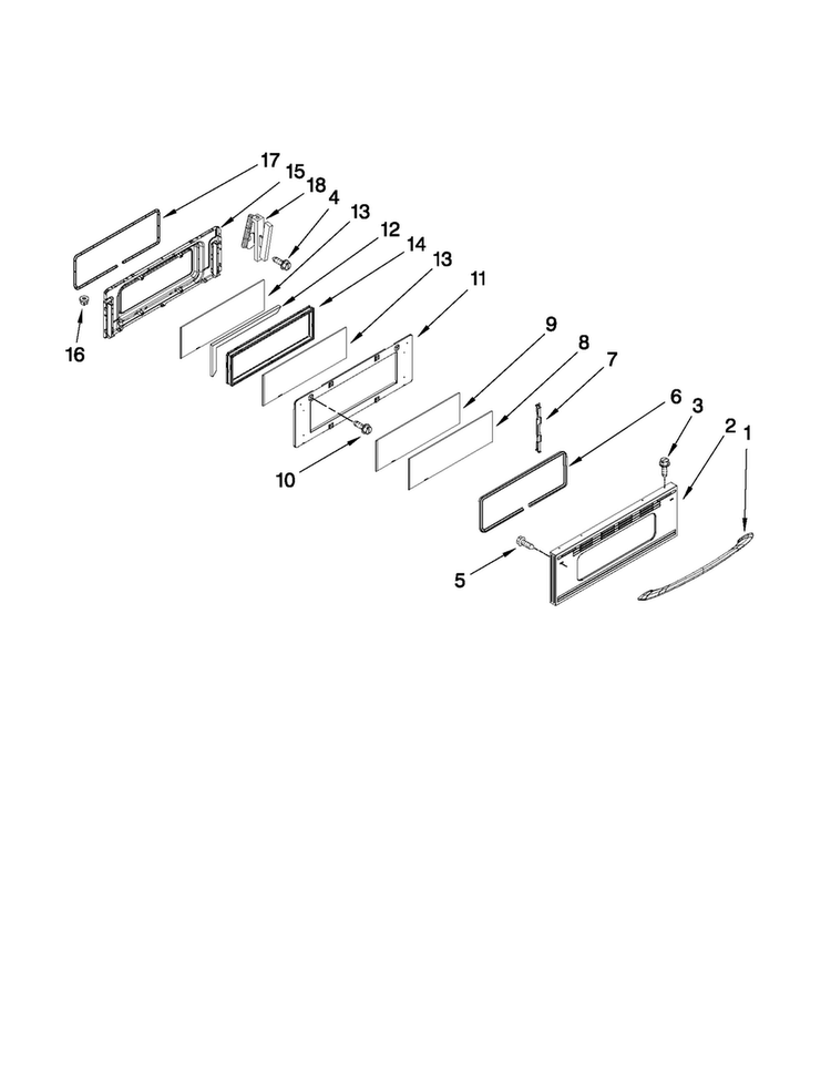 Upper Door Parts Diagram and Parts List for MGR6875ADS27  Maytag Range
