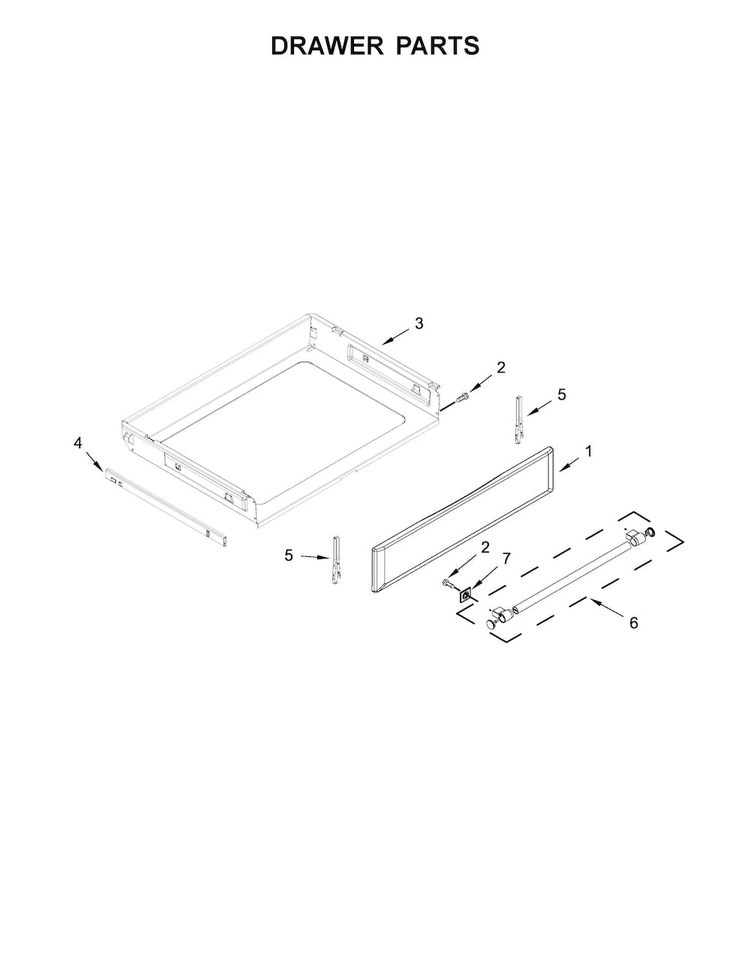 Drawer Parts Diagram and Parts List for MER8700DS1  Maytag Range
