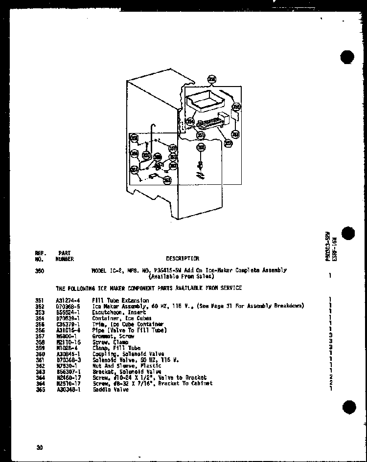 Section 9 Diagram and Parts List for ESRF-16W-AG-P60303-52WG  Amana Refrigerator