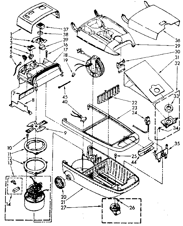 Vacuum Cleaner Parts Diagram and Parts List for 1162543082  Kenmore Canister Vacuum