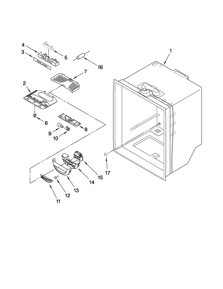 Refrigerator Liner Parts Diagram and Parts List for ABB2227VEB1  Amana Refrigerator