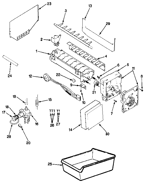 Ice Maker Diagram and Parts List for IMS105B M9X07A Jenn-Air Ice Maker