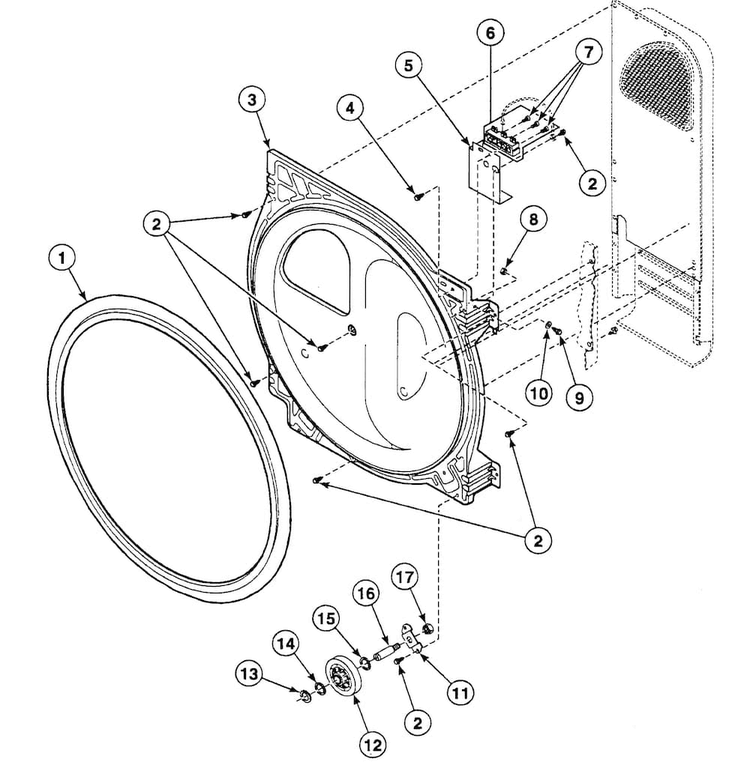 Roller Assy Diagram and Parts List for SSEF07LJ  Speed Queen Dryer