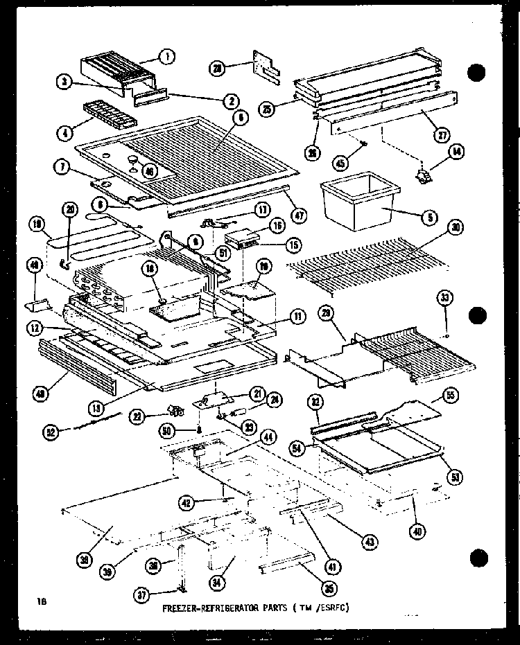 Freezer-refrigerator Parts Diagram and Parts List for TM14D-P73953-21W  Amana Refrigerator