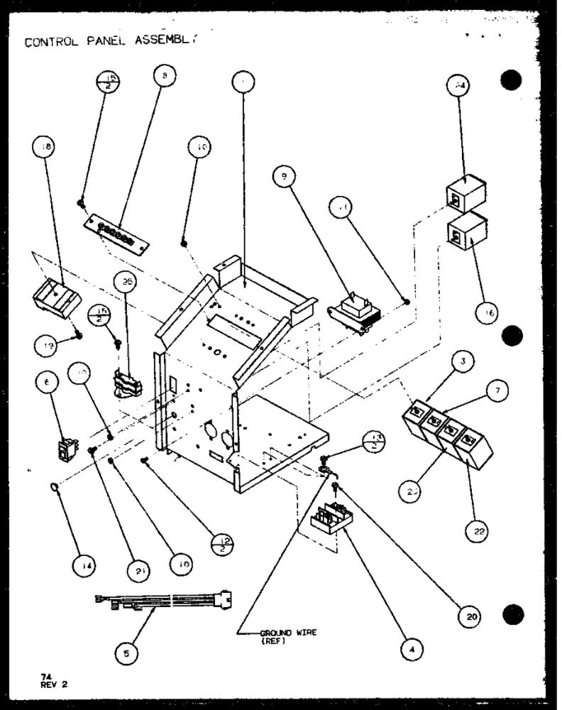 Control Panel Assembly 5 Diagram and Parts List for PTC12300ER P9812515R Amana Air Conditioner