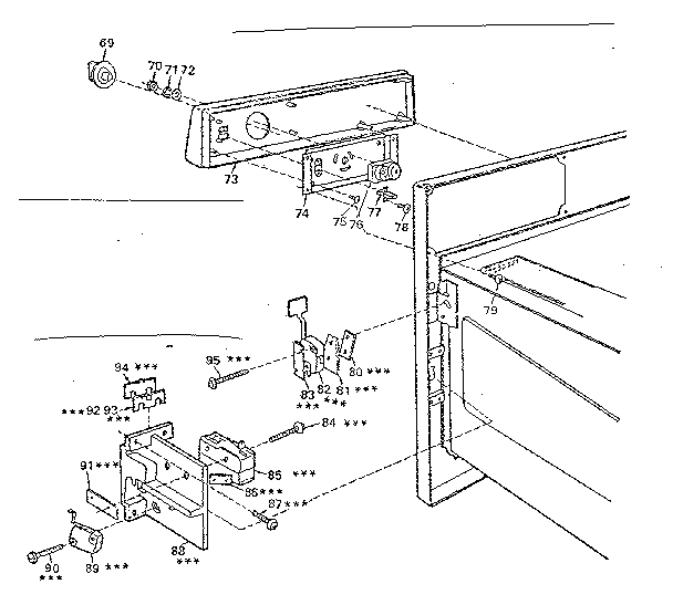 Oven Right Side Assembly Diagram and Parts List for 5629907410  Kenmore Microwave