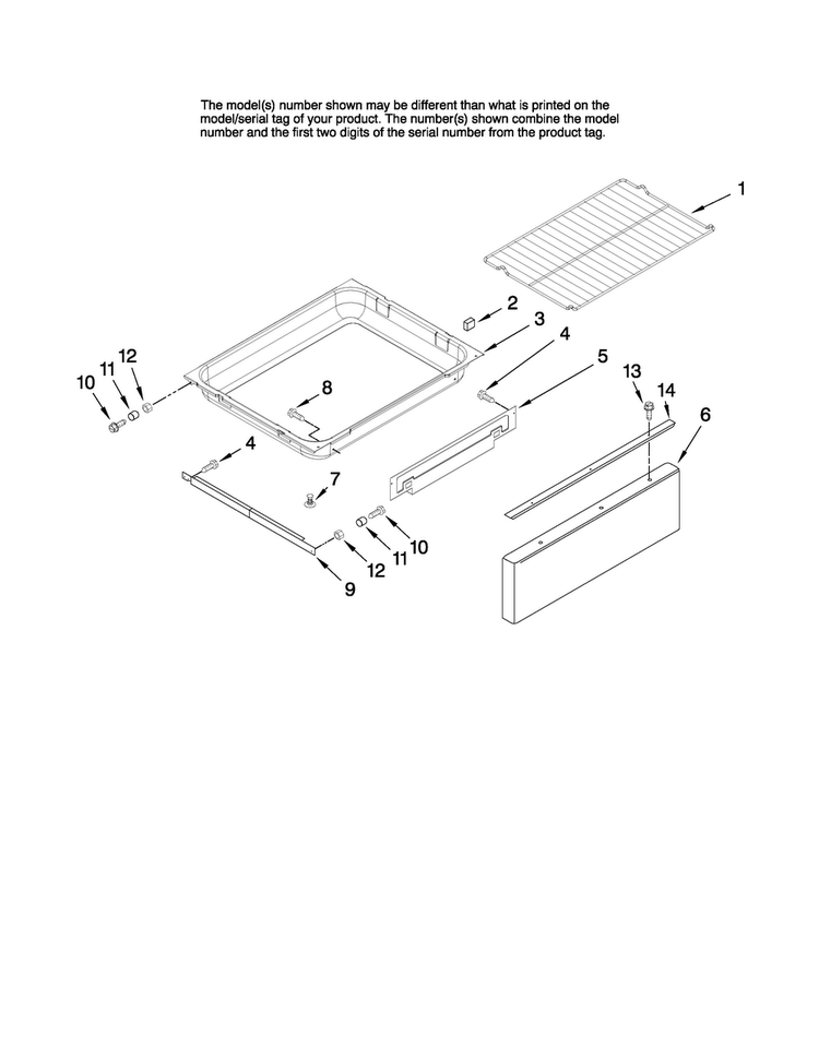 Drawer And Rack Parts Diagram and Parts List for MERH865RAS16  Maytag Range