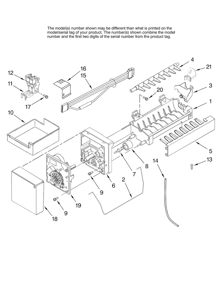 Icemaker Parts, Optional Parts Diagram and Parts List for AB1924PEKB12  Amana Refrigerator