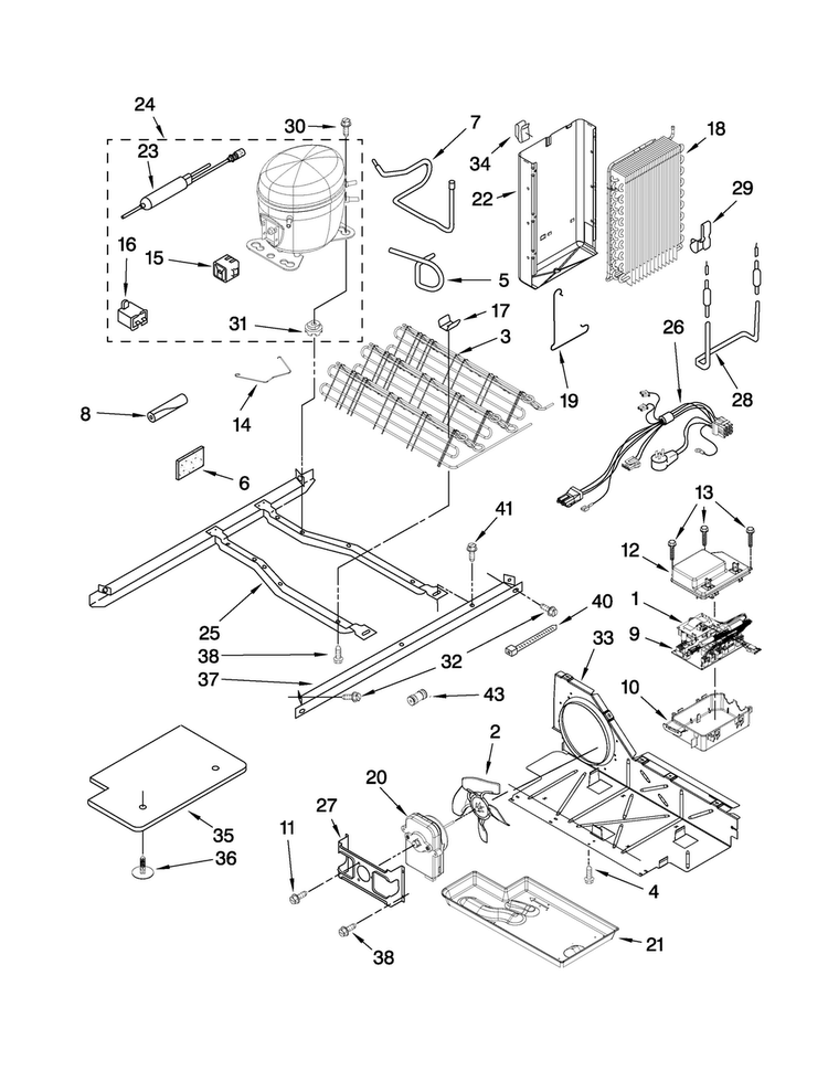Unit Parts Diagram and Parts List for MSD2559XEB00  Maytag Refrigerator