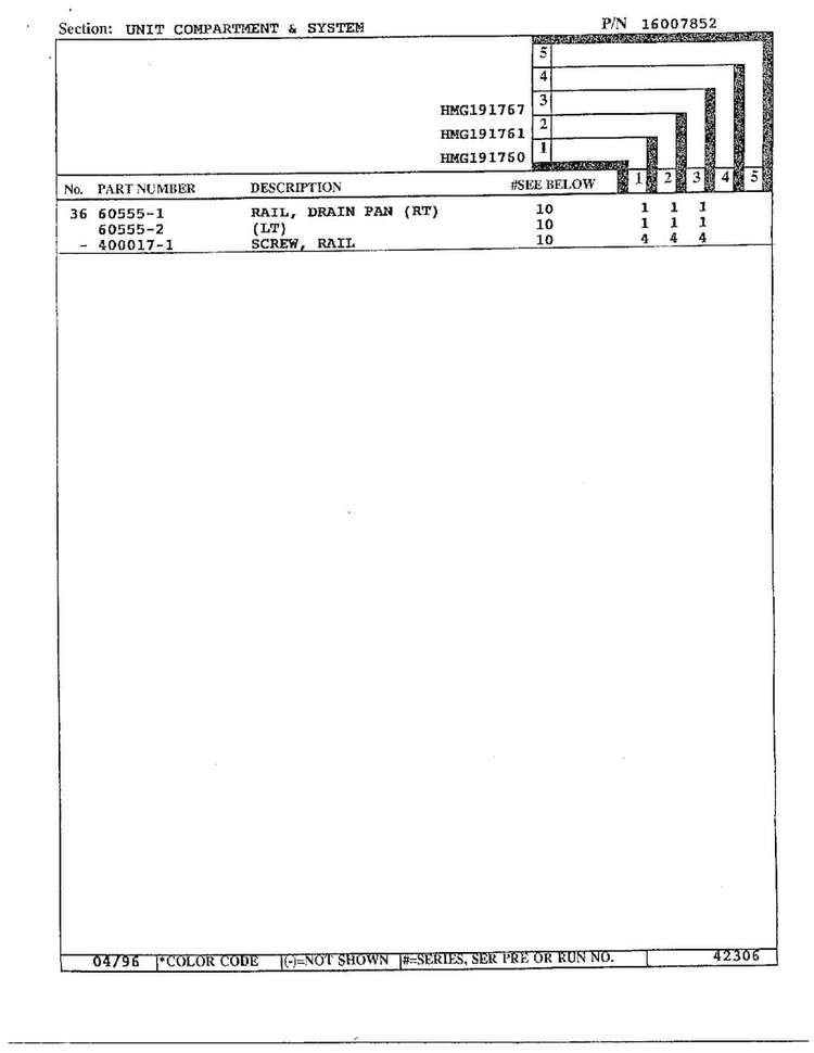 Unit Compartment/system Page 3 Diagram and Parts List for HMG191760  Admiral Refrigerator
