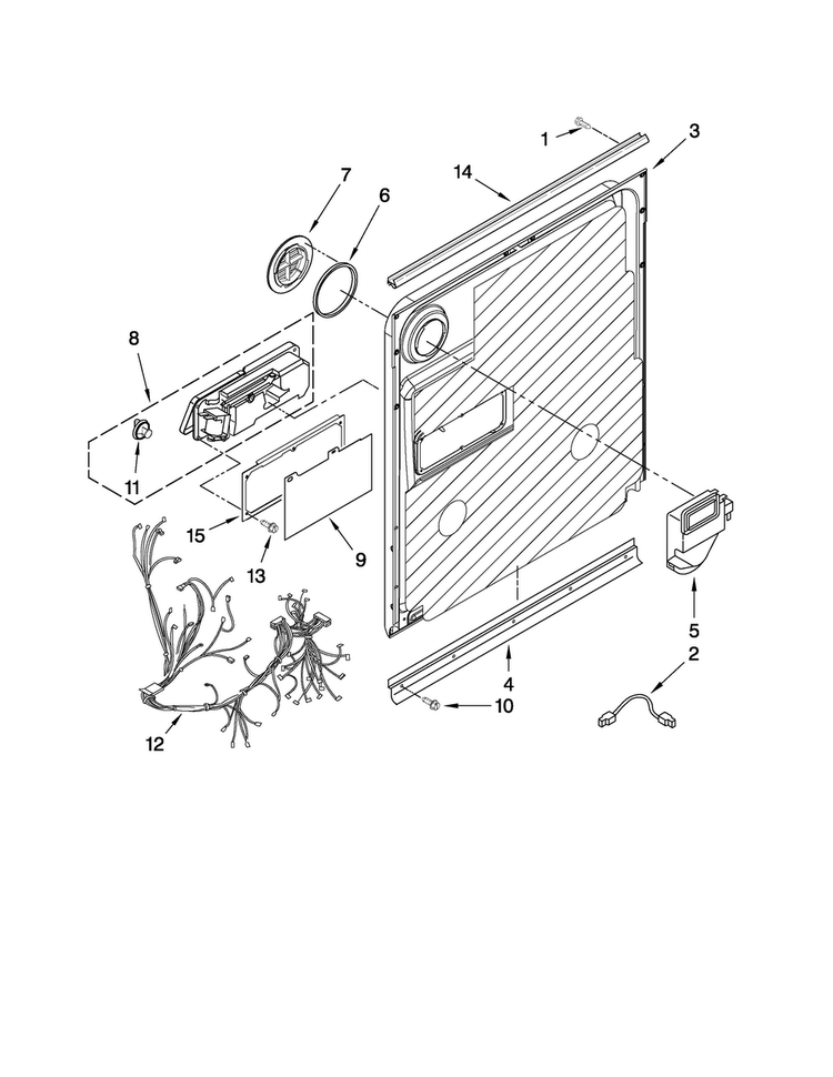 Door And Latch Parts Diagram and Parts List for MDB7759AWS0  Maytag Dishwasher