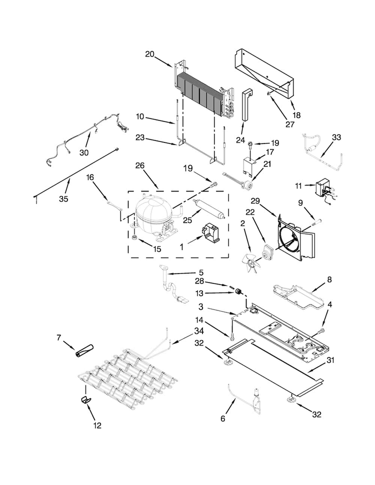 Unit Parts Diagram and Parts List for MFT2778EEZ00  Maytag Refrigerator