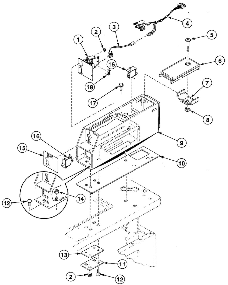 Timer Case Diagram and Parts List for SWTH20WN  Speed Queen Washer