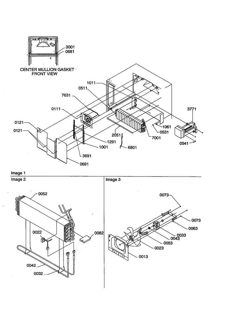 Evaporator/fan Motor Assemblies Diagram and Parts List for TS122VE-P1306602WE  Amana Refrigerator