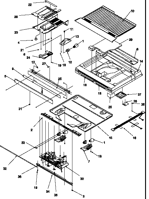 Divider Block Diagram and Parts List for TN22AL-P1300701WL  Amana Refrigerator