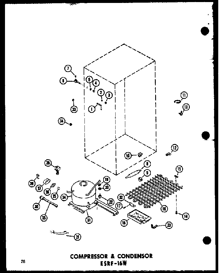 Section 12 Diagram and Parts List for ESRC316B-L-P73500-1WL  Amana Refrigerator