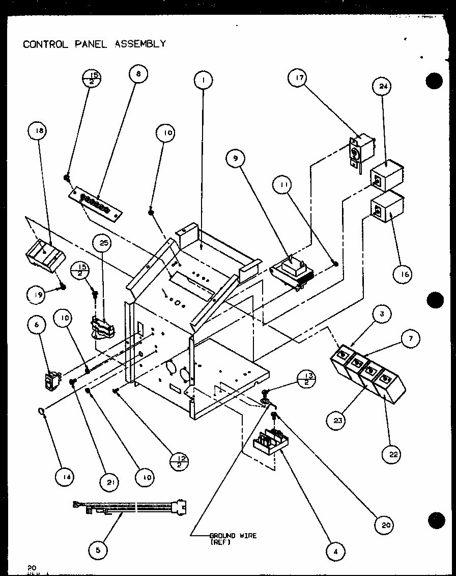 Control Panel Assembly (pth07400er/p9872101r) (pth07300er/p9812601r) Diagram and Parts List for PTH12300ER P9812615R Amana Air Conditioner