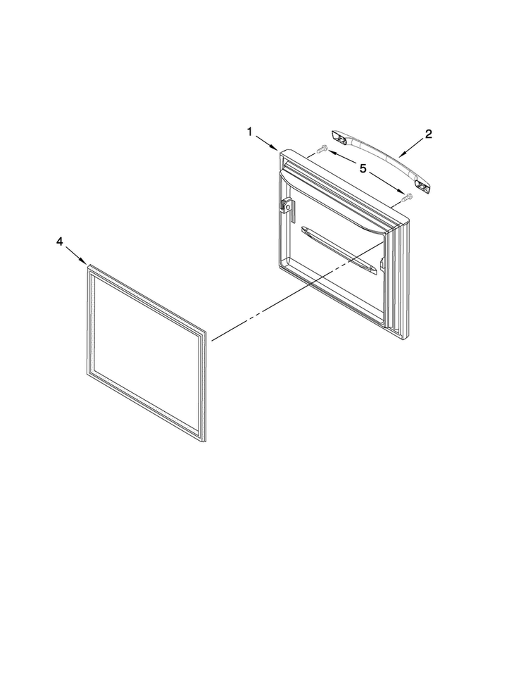 Freezer Door Parts Diagram and Parts List for ABB1927VEB2  Amana Refrigerator